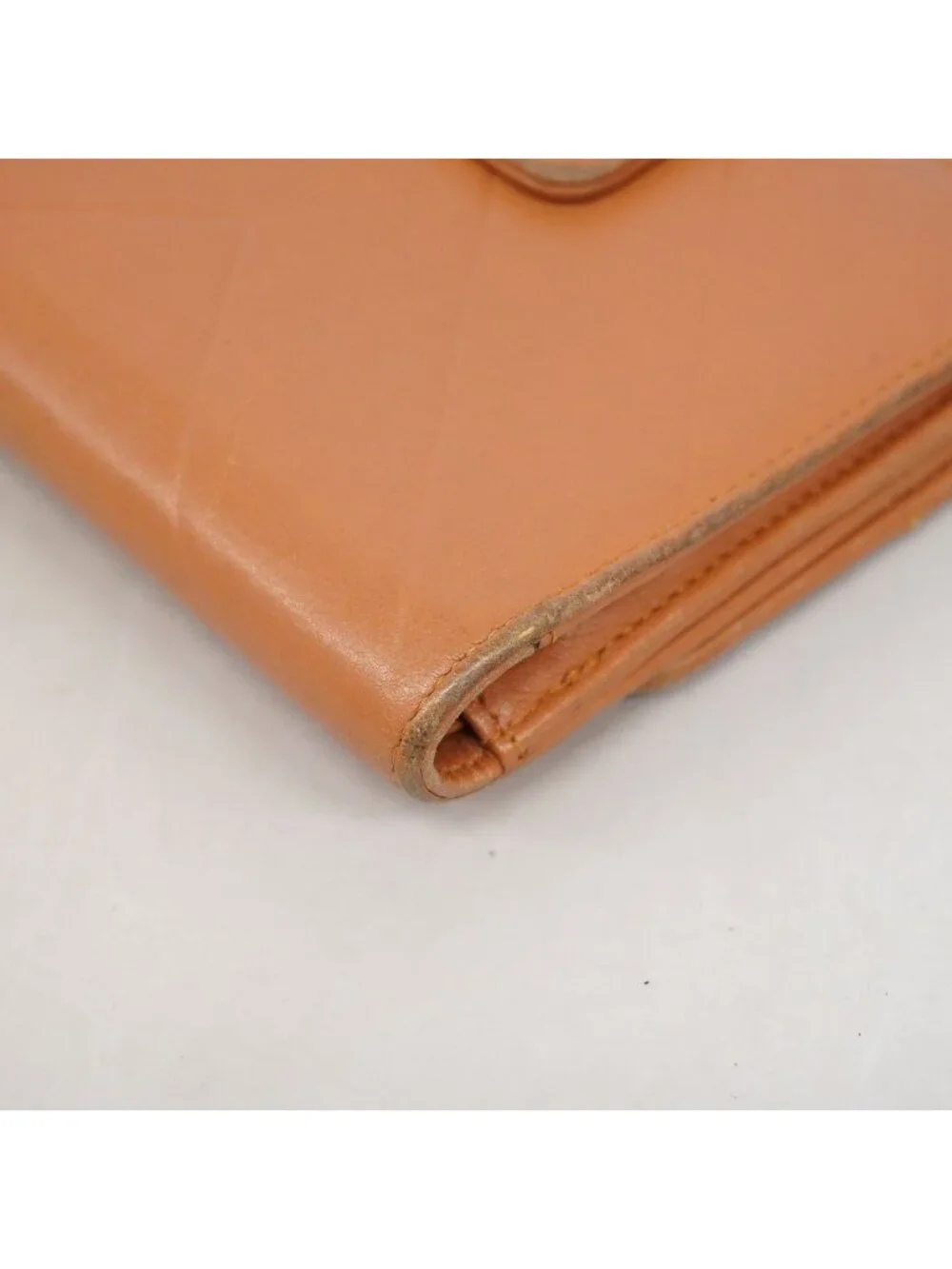 Chanel Wallet Stitch Lambskin Brown Silver